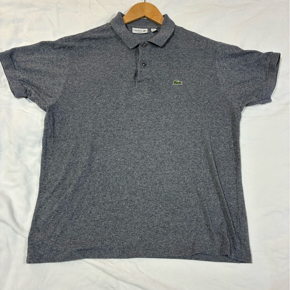 LACOSTE Classic Fit 514 Heather Gray Piqué Polo Shirt Men's‎ US XXL (FR